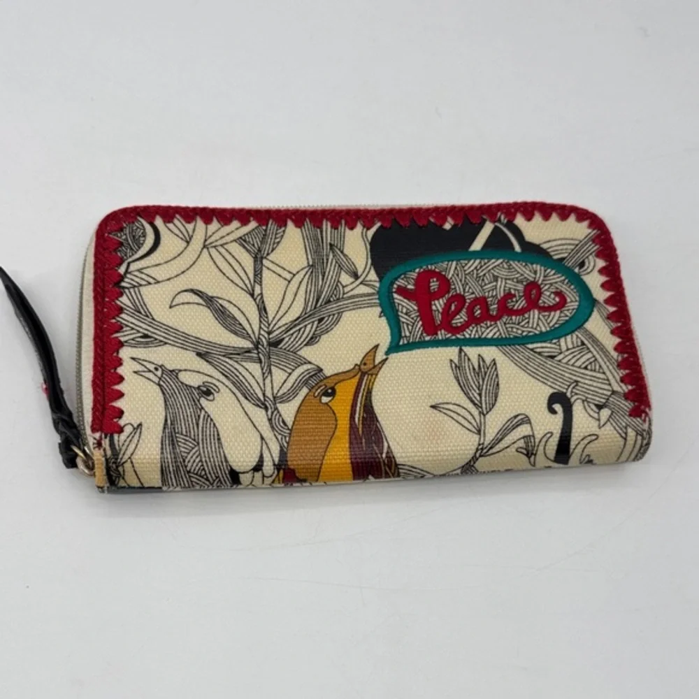 UEC Sakroots full zipper Colorful Bird Print Wallet